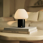 Ostade Black / Nero Marquina – Unique Marble Rechargeable Table Lamp with 3 Light Colors & Dimming Function