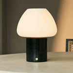 Ostade Black / Nero Marquina – Unique Marble Rechargeable Table Lamp with 3 Light Colors & Dimming Function