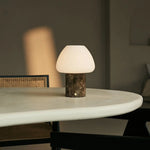 Ostade Brown / Emeperador Dark  – Unique Marble Rechargeable Table Lamp with 3 Light Colors & Dimming Function