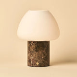 Ostade Brown / Emeperador Dark  – Unique Marble Rechargeable Table Lamp with 3 Light Colors & Dimming Function