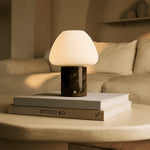 Ostade Brown / Emeperador Dark  – Unique Marble Rechargeable Table Lamp with 3 Light Colors & Dimming Function