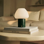 Ostade Green / Verde Alpi  – Unique Marble Rechargeable Table Lamp with 3 Light Colors & Dimming Function
