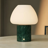 Ostade Green / Verde Alpi  – Unique Marble Rechargeable Table Lamp with 3 Light Colors & Dimming Function