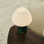 Ostade Green / Verde Alpi  – Unique Marble Rechargeable Table Lamp with 3 Light Colors & Dimming Function