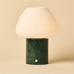 Ostade Green / Verde Alpi  – Unique Marble Rechargeable Table Lamp with 3 Light Colors & Dimming Function