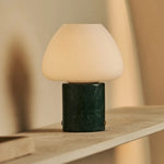 Ostade Green / Verde Alpi  – Unique Marble Rechargeable Table Lamp with 3 Light Colors & Dimming Function