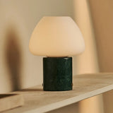Ostade Green / Verde Alpi  – Unique Marble Rechargeable Table Lamp with 3 Light Colors & Dimming Function