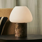 Ostade Brown / Emeperador Dark  – Unique Marble Rechargeable Table Lamp with 3 Light Colors & Dimming Function
