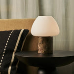 Ostade Brown / Emeperador Dark  – Unique Marble Rechargeable Table Lamp with 3 Light Colors & Dimming Function