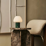 Ostade Green / Verde Alpi  – Unique Marble Rechargeable Table Lamp with 3 Light Colors & Dimming Function