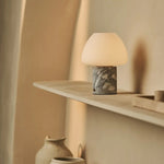 Ostade White / Bianco Statuarietto  – Unique Marble Rechargeable Table Lamp with 3 Light Colors & Dimming Function