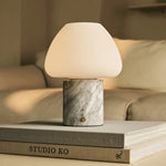 Ostade White / Bianco Statuarietto  – Unique Marble Rechargeable Table Lamp with 3 Light Colors & Dimming Function