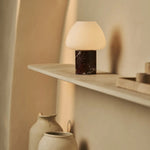 Ostade Red / Rosso Levanto  – Unique Marble Rechargeable Table Lamp with 3 Light Colors & Dimming Function