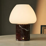 Ostade Red / Rosso Levanto  – Unique Marble Rechargeable Table Lamp with 3 Light Colors & Dimming Function