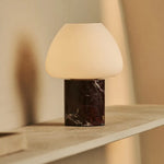 Ostade Red / Rosso Levanto  – Unique Marble Rechargeable Table Lamp with 3 Light Colors & Dimming Function