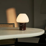 Ostade Red / Rosso Levanto  – Unique Marble Rechargeable Table Lamp with 3 Light Colors & Dimming Function