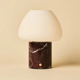 Ostade Red / Rosso Levanto  – Unique Marble Rechargeable Table Lamp with 3 Light Colors & Dimming Function