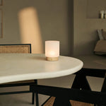 Pien Light Brown Wooden Table Lamp – Rechargeable, Dimmable & Up to 100 Hours of Battery