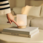 Pien Light Brown Wooden Table Lamp – Rechargeable, Dimmable & Up to 100 Hours of Battery