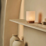 Pien Light Brown Wooden Table Lamp – Rechargeable, Dimmable & Up to 100 Hours of Battery