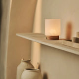 Pien Light Brown Wooden Table Lamp – Rechargeable, Dimmable & Up to 100 Hours of Battery