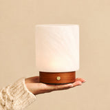 Pien Small Chestnut Wooden Rechargeable Table Lamp