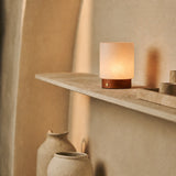 Pien Small Chestnut Wooden Rechargeable Table Lamp