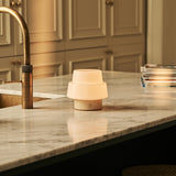 Pissarro Small Beige – Travertino Classico Travertine Rechargeable Table Lamp | Versatile, Dimmable & 3 Light Modes