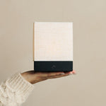 Zano Light Brown Wireless Lamp with Wood and Linen - Mood Lighting, LED Table Lamp with Battery