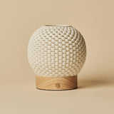 Vela Hellbraun Holz Marmor Kabellose Tischlampe 