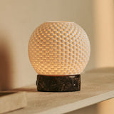 Vela Hellbraun Holz Marmor Kabellose Tischlampe 