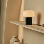 Renoir Black / Nero Marquina – Marble Rechargeable Table Lamp – Cordless, USB Rechargeable & Up to 100 Hours of Illumination