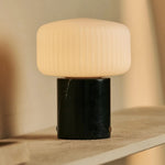 Renoir Black / Nero Marquina – Marble Rechargeable Table Lamp – Cordless, USB Rechargeable & Up to 100 Hours of Illumination