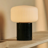 Renoir Black / Nero Marquina – Marble Rechargeable Table Lamp – Cordless, USB Rechargeable & Up to 100 Hours of Illumination