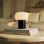 Renoir Black / Nero Marquina – Marble Rechargeable Table Lamp – Cordless, USB Rechargeable & Up to 100 Hours of Illumination