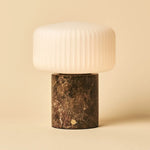 Renoir Brown / Emeperador Dark  – Marble Rechargeable Table Lamp – Cordless, USB Rechargeable & Up to 100 Hours of Illumination