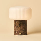 Renoir Brown / Emeperador Dark  – Marble Rechargeable Table Lamp – Cordless, USB Rechargeable & Up to 100 Hours of Illumination
