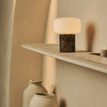 Renoir Brown / Emeperador Dark  – Marble Rechargeable Table Lamp – Cordless, USB Rechargeable & Up to 100 Hours of Illumination