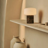 Renoir Brown / Emeperador Dark  – Marble Rechargeable Table Lamp – Cordless, USB Rechargeable & Up to 100 Hours of Illumination