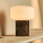 Renoir Brown / Emeperador Dark  – Marble Rechargeable Table Lamp – Cordless, USB Rechargeable & Up to 100 Hours of Illumination