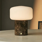 Renoir Brown / Emeperador Dark  – Marble Rechargeable Table Lamp – Cordless, USB Rechargeable & Up to 100 Hours of Illumination