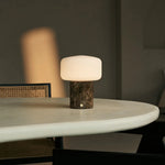 Renoir Brown / Emeperador Dark  – Marble Rechargeable Table Lamp – Cordless, USB Rechargeable & Up to 100 Hours of Illumination