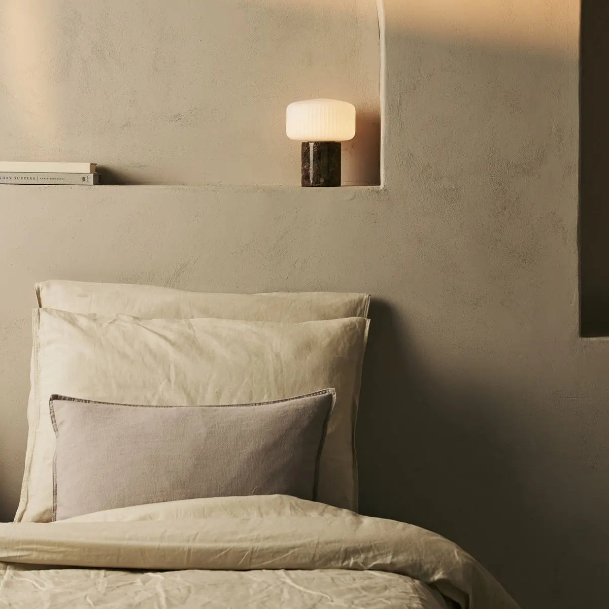 Renoir Brown / Emeperador Dark  – Marble Rechargeable Table Lamp – Cordless, USB Rechargeable & Up to 100 Hours of Illumination