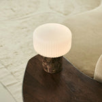 Renoir Brown / Emeperador Dark  – Marble Rechargeable Table Lamp – Cordless, USB Rechargeable & Up to 100 Hours of Illumination