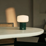 Renoir Green / Verde Alpi – Marble Rechargeable Table Lamp – Cordless, USB Rechargeable & Up to 100 Hours of Illumination