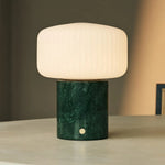Renoir Green / Verde Alpi – Marble Rechargeable Table Lamp – Cordless, USB Rechargeable & Up to 100 Hours of Illumination