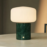 Renoir Green / Verde Alpi – Marble Rechargeable Table Lamp – Cordless, USB Rechargeable & Up to 100 Hours of Illumination