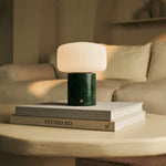 Renoir Green / Verde Alpi – Marble Rechargeable Table Lamp – Cordless, USB Rechargeable & Up to 100 Hours of Illumination