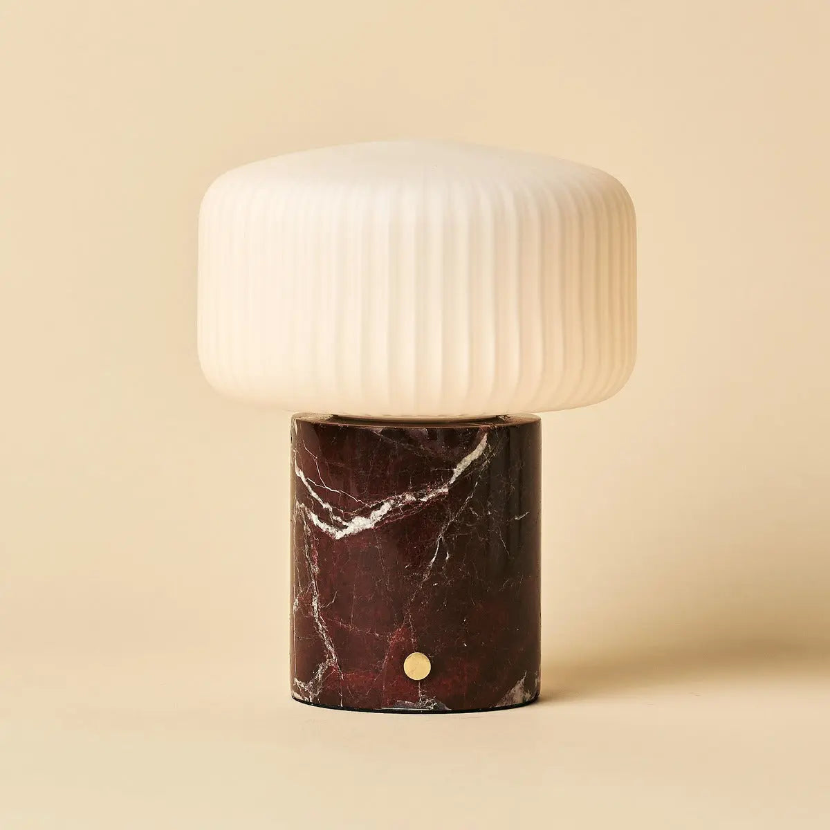 Renoir Red / Rosso Levanto – Marble Rechargeable Table Lamp – Cordless, USB Rechargeable & Up to 100 Hours of Illumination