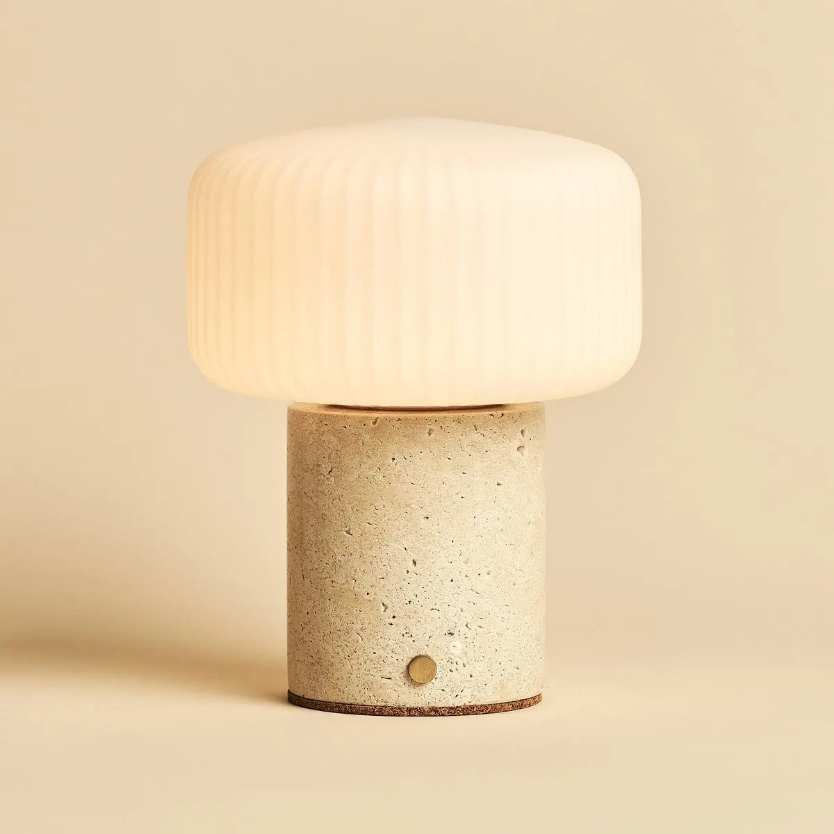 Renoir Beige / Travertino Classico – Travertine Rechargeable Table Lamp – Cordless, USB Rechargeable & Up to 100 Hours of Illumination